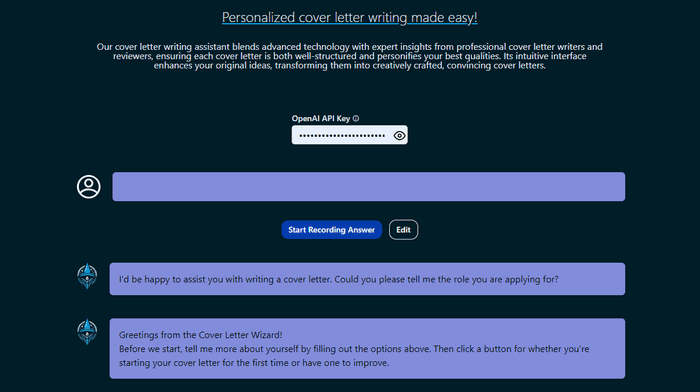 Cover Letter Wizard